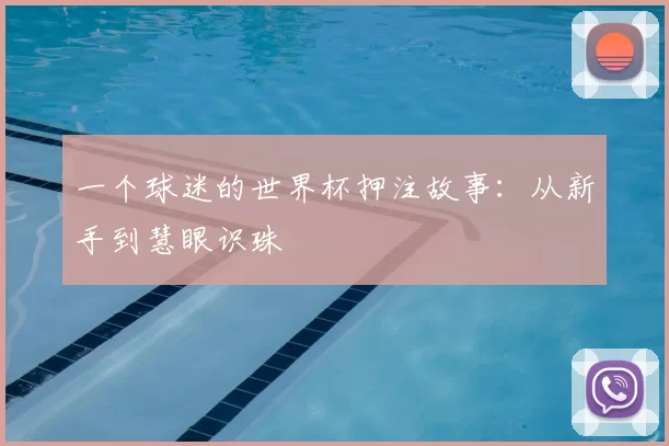一个球迷的世界杯押注故事：从新手到慧眼识珠
