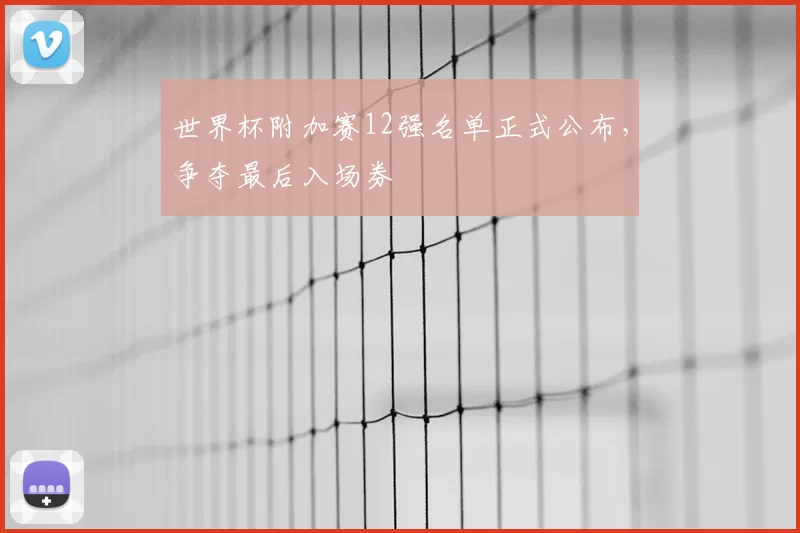 世界杯附加赛12强名单正式公布,争夺最后入场券