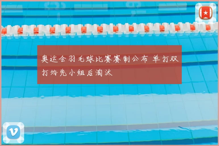 奥运会羽毛球比赛赛制公布 单打双打均先小组后淘汰