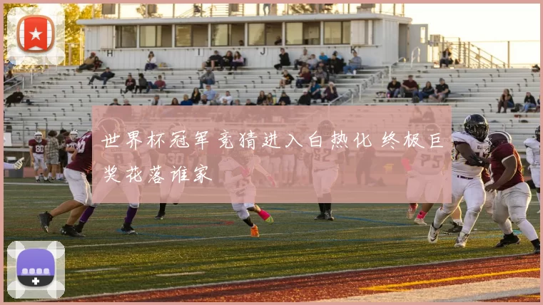世界杯冠军竞猜进入白热化 终极巨奖花落谁家
