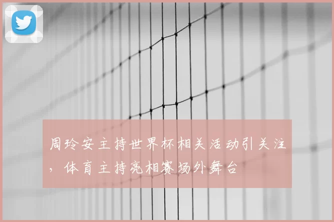周玲安主持世界杯相关活动引关注，体育主持亮相赛场外舞台